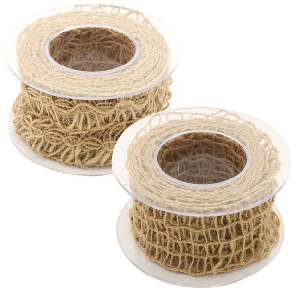 Home Decor Nordic Multi-Use Burlap Rope Jute Fabric Rolls - 2-Piece - 2 Metre