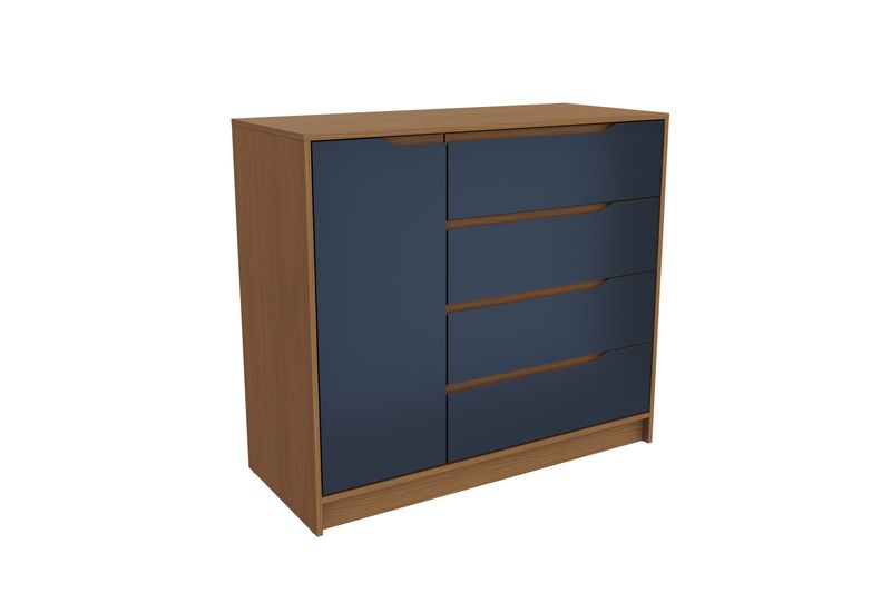 Bella Casa Brown-Black Wood Chest of Drawers