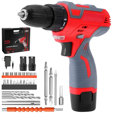 12V Cordless Drill Set Electric Driver/Drill Bits with 2 Battery Image