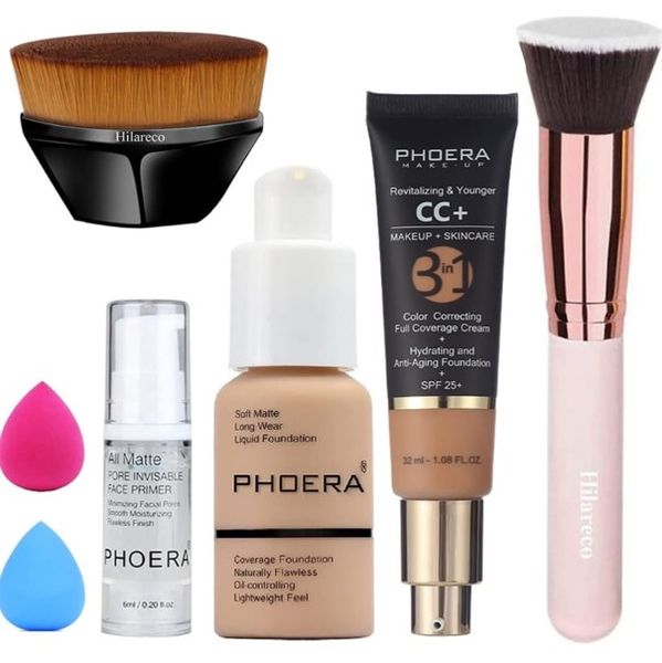 Phoera Makeup &amp; Brush Set - Buff Beige
