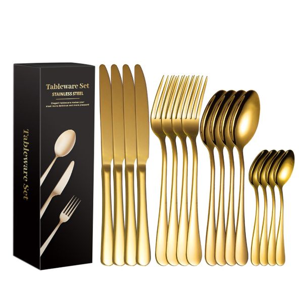 Luxury 16pcs Stainless Steel Flatware Set Cutlery Set