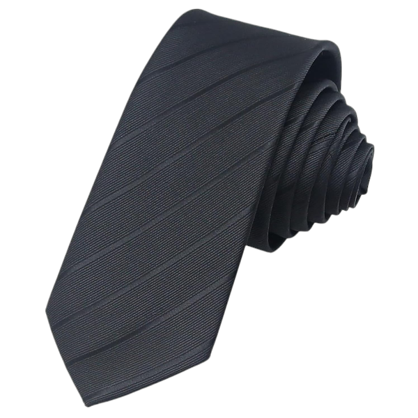 Classic Sleek Striped Design Necktie for Men - Black