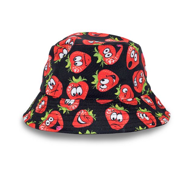 Strawberry Print Bucket Hat