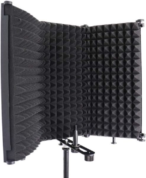 Foldable Microphone Acoustic Isolation Shield Acoustic Foams Panel Studio