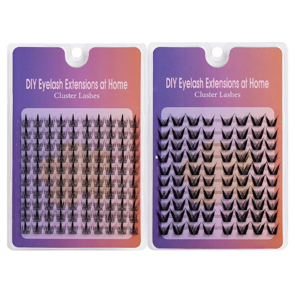 2 Pack DIY Wispy Eyelash Extensions - Invisible Band Cluster Lashes