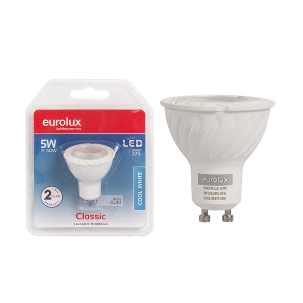 Eurolux - Cool White GU10 5W LED