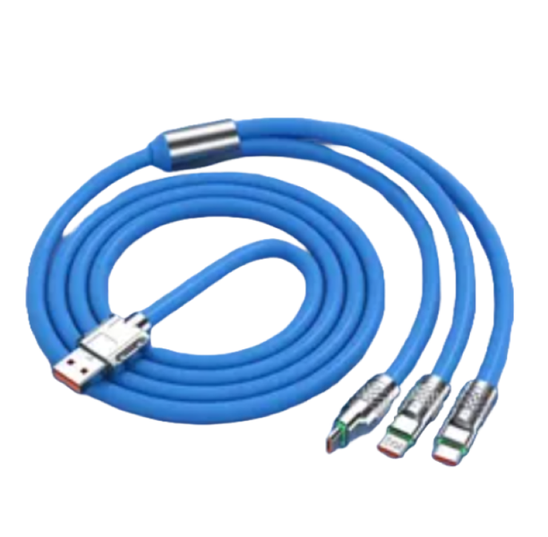 Micro USB 3-in-1 Fast Charging Cable for iOS/Androld/Type-C(Blue)