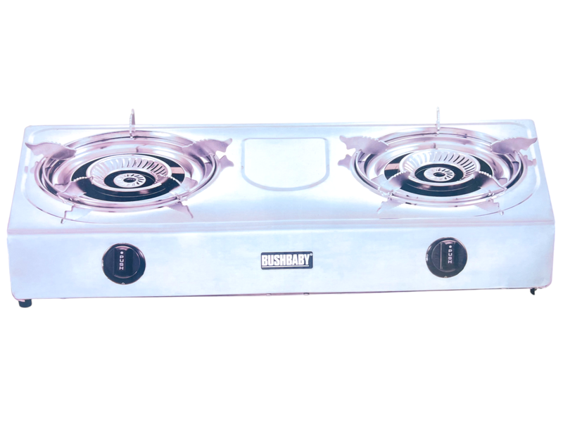 Bush Baby Double Burner Stainless Steel Automatic Gas Stove 2 Burners