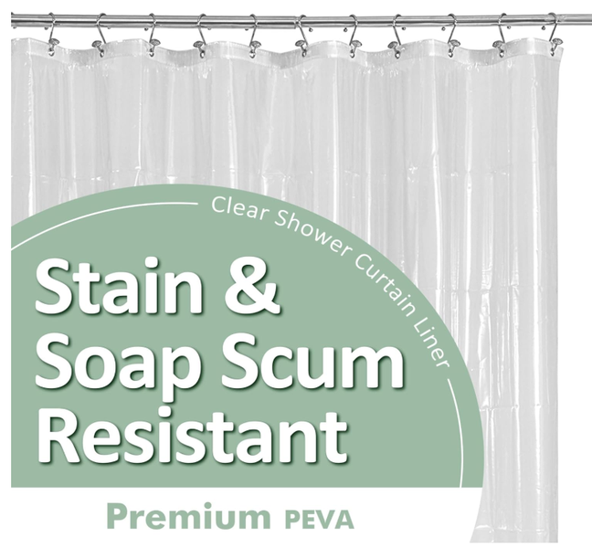 Design Plastic Shower Liner Clear -PEVA Shower Curtain Liner 180CMx180CM