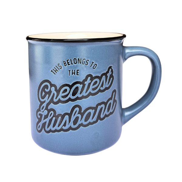 Manly Mug - Greatest Husband - Blue