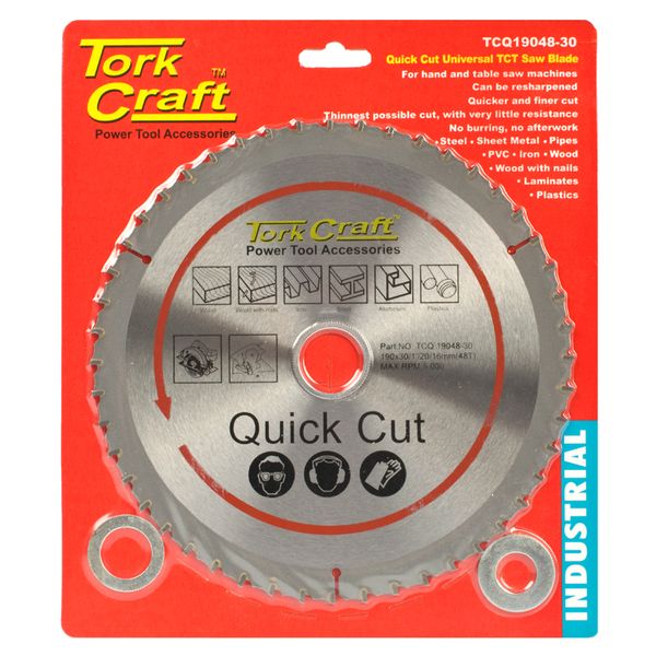 Tork Craft - Universal Quick Cut Blade 190mm x 48T 30-20-16 - 3 Pack