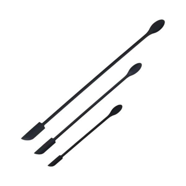 3 Piece - Dual End Silicone Empty Bottle Scraper Set - Black