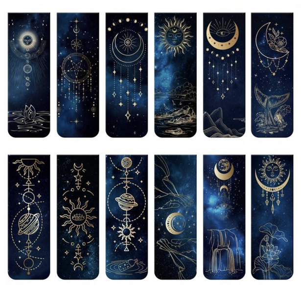 Bookmarks Magnetic With Galaxy And Star Design Pack Of 12