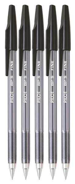 Pilot BP-S Fine Ballpoint Pen Pack of 5- Black