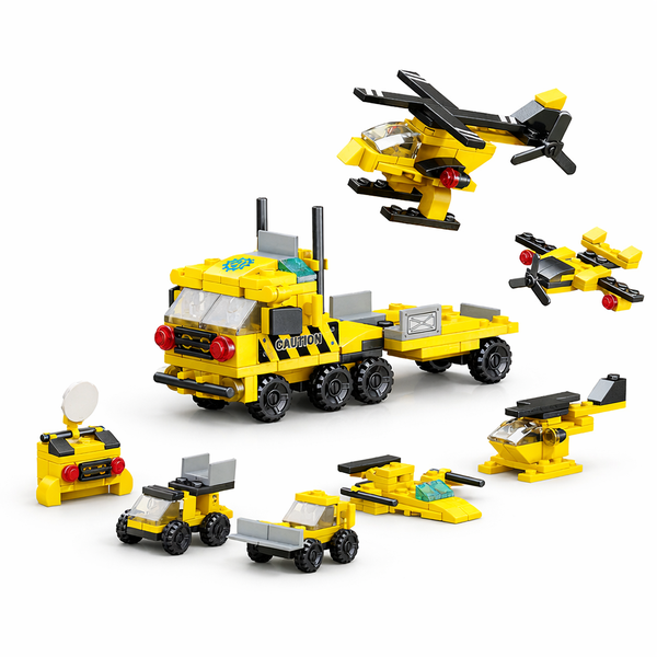 Engineering Helicopter Building Blocks - Yellow - 118 Pieces