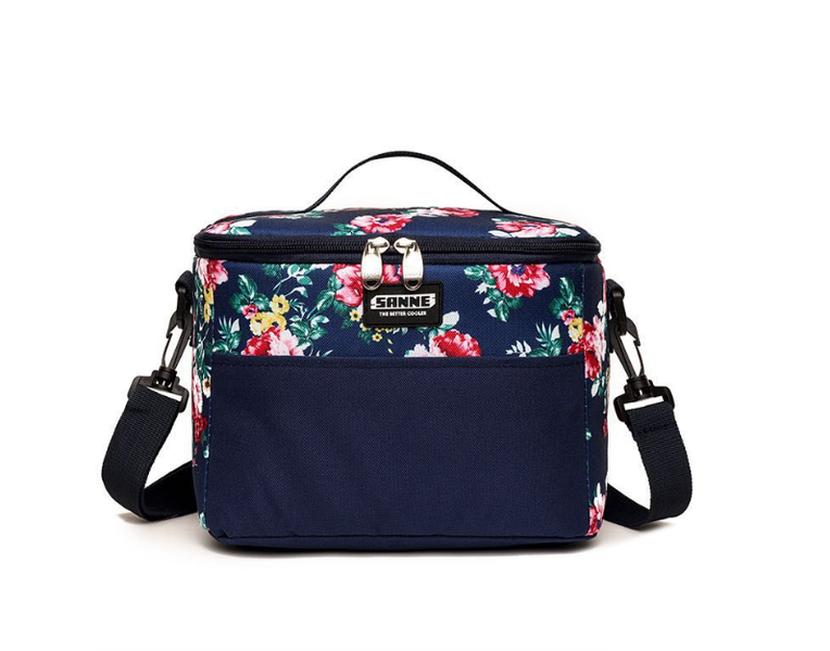 6L Insulated Floral Thermal Lunch Bag Shoulder Strap