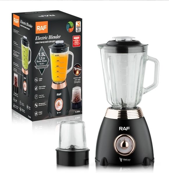 Portable Jug Blender 1000Watt-1.5 L Glass-Multiple Speeds-RAF-R2836