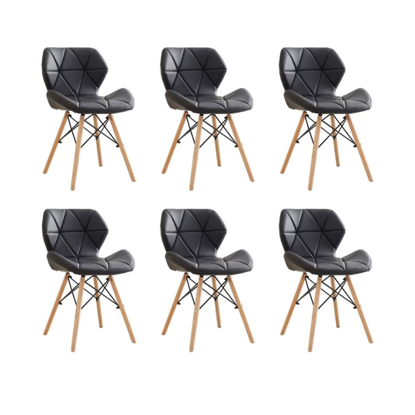 Butterfly Design Ergonomic Chair Set of (Six)- Black