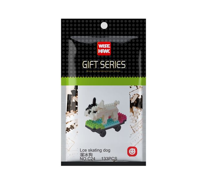 Wisehawk Skating Dog - 133 Pieces 5.1cm Long