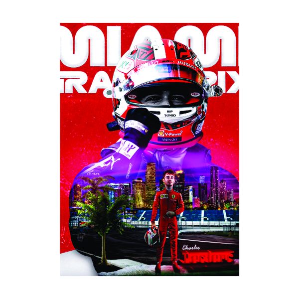 Charles Leclerc city red - A1 Poster