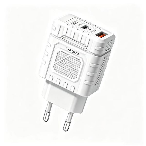 VFAN 30W GaN Fast Charger Laptop &amp; Smartphone With USB-C USB-A PD Ports