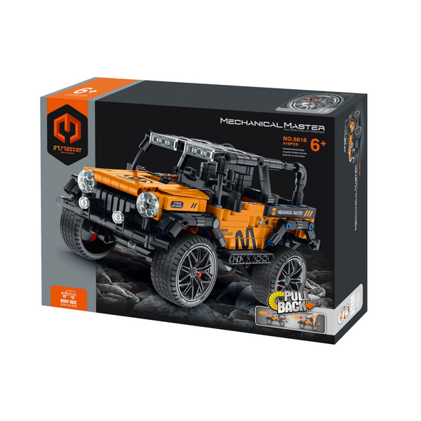 Pull-back Off-Roader Vehicle Construction Set - Orange - 434 Pieces