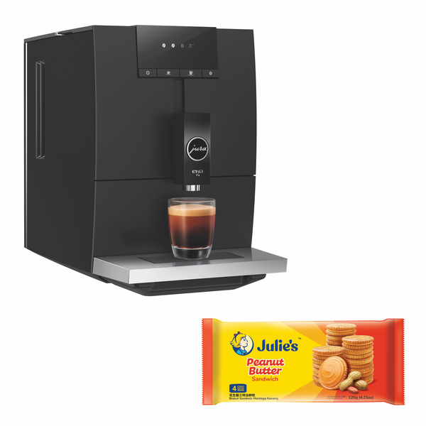 Jura ENA 4 Coffee Machine + Julie's Peanut Butter Biscuits 120grm