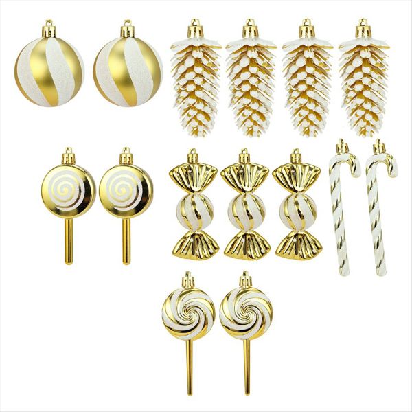 15 Pcs Christmas Ornaments Candy Theme Christmas Candy Ornaments Set D