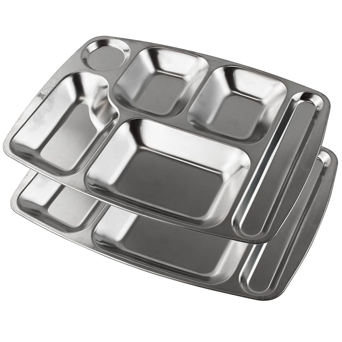 Stainless Steel Plates Divided Serving Platter Trays Portion Control