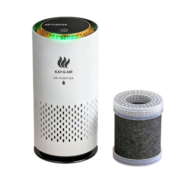 KAY-G AIR Mini Car Air Purifier with Aromatherapy + Free Extra HEPA Filter