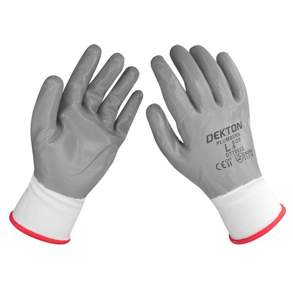 Dekton Size 9/L Plumbers Nitrile Coated Gloves