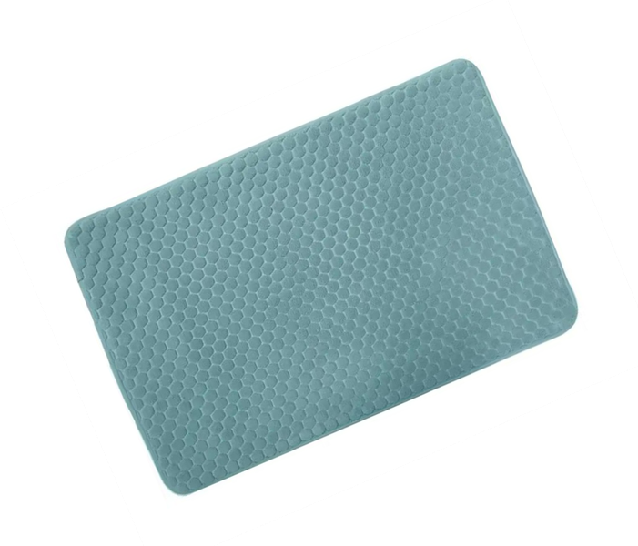 Bathroom Foam Mat - Honeycomb Emboss Coral Fleece