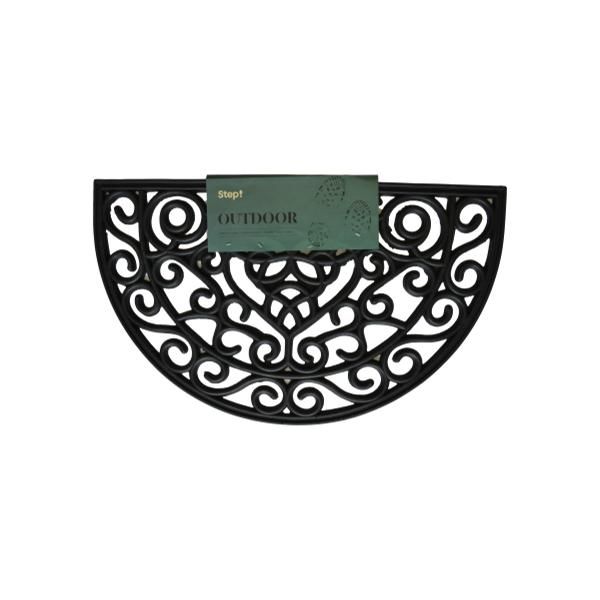 Step Rubber Iron Halfmoon Doormat - 750 x 450mm