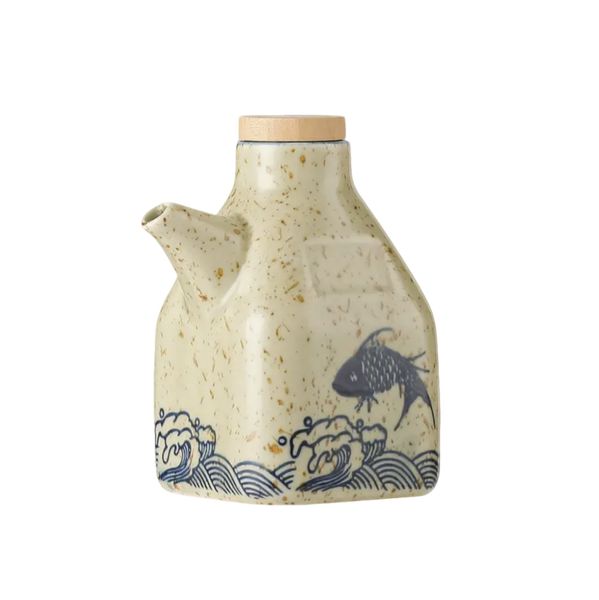 Elegant Porcelain Seasoning Bottle - 350ml Oil, Vinegar and Soy Sauce