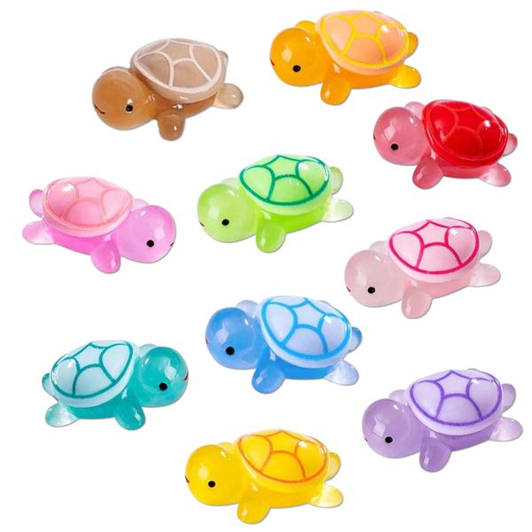 Cute GlowShell Mini Turtles - 10- Glow-in-the-Dark - 25mm x 25mm