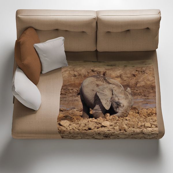 Baby Ellie in Mud Light Weight Fleece Blanket by Annette Heymans