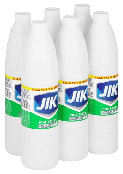JIK 6 x 750ml, Thin Bleach, Laundry Stain Remover, Pine
