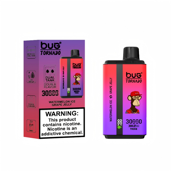 Dual Flavor 30K Puffs Rechargeable Disposable -WATERMELON ICE/PEACH ICE