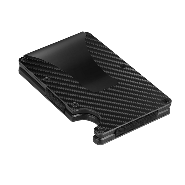 Slim Minimalist Anti-Theft RFID Carbon Fiber Wallet With Moneyclip