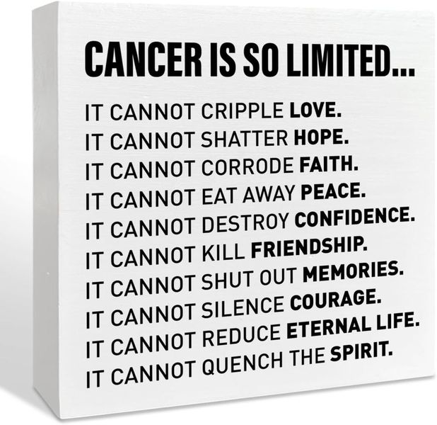 Cancer Warrior Wood Box Sign - Chemo Inspirational Gift
