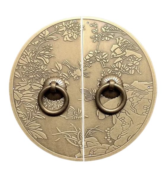 Vintage Cabinet Pulls - 1 Pair Polished Round Handles with Hardware