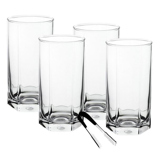 Set of 5 - Tumbler Heavy Base Crystal Clear Water, Juice Glasses - 465ml