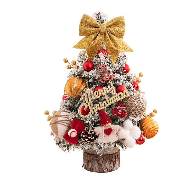 45cm Orange Lighted Traditional Mini Christmas Tree - Desktop Decoration