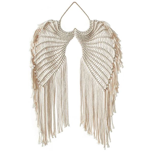 Home Decor Wall Hanging White Cotton Rope Angel Wings 78cm