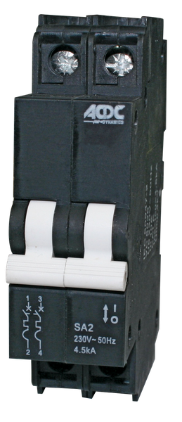 ACDC Circuit Breaker 13mm 4.5kA 2 Pole C-Curve 40A