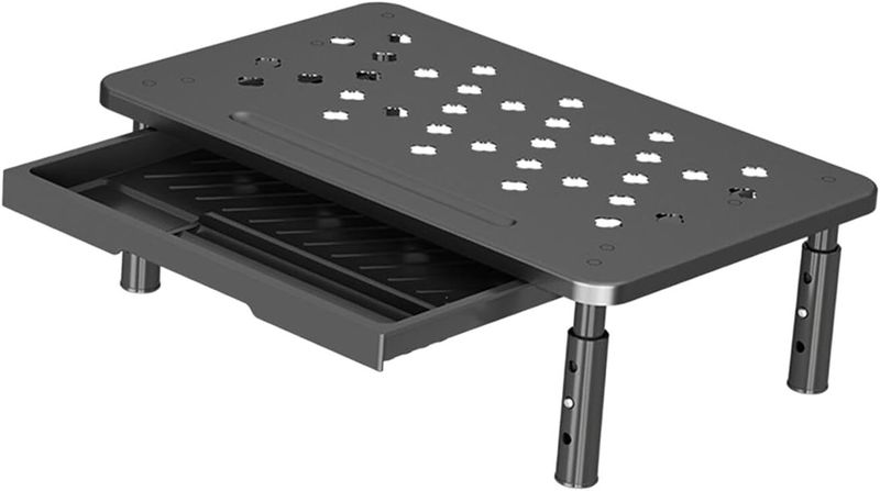 Adjustable Monitor Stand Riser with Drawer