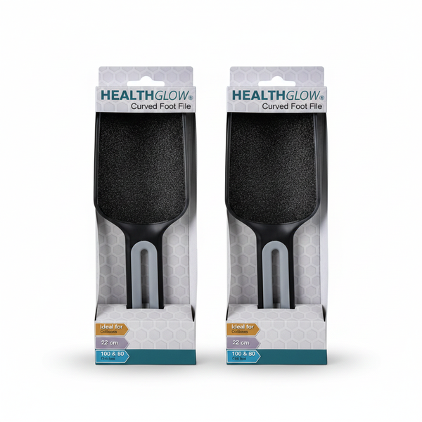 Healthglow 100 Grit Foot File - 22cm for Smoothing &amp; Callus - 2 Pack