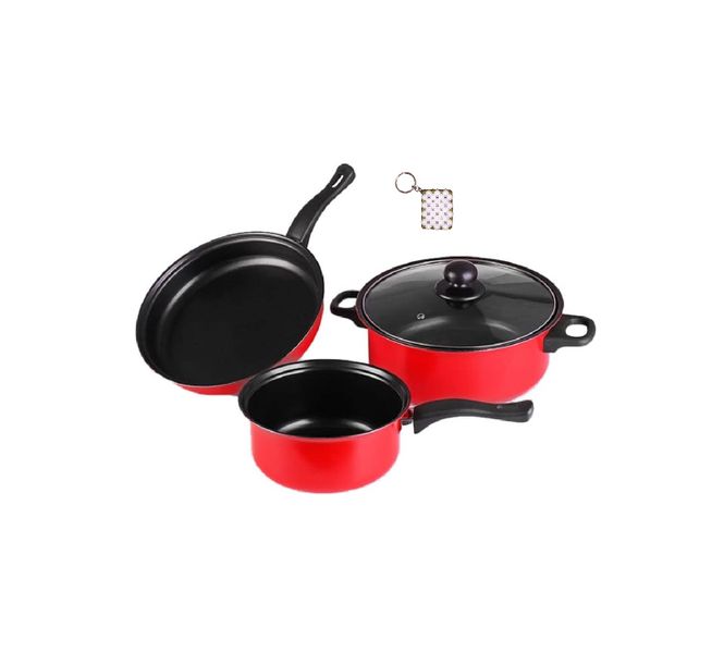 Stainless Steel Non-Stick Pots With Keyholder - 4 Piece