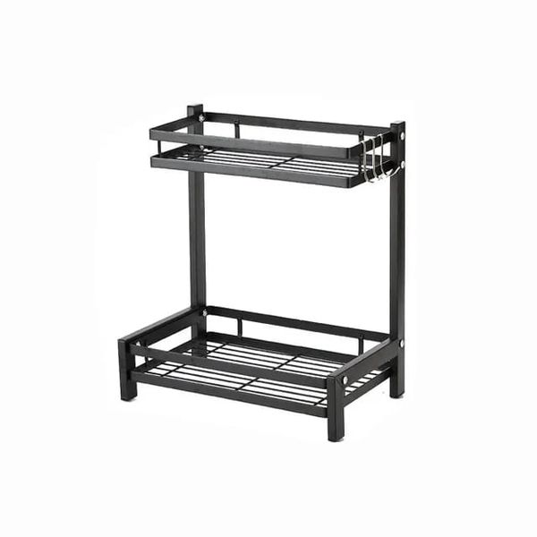 High Quality 2-Tier Spice Organizer Oven Stand Shelf Storage With Hooks
