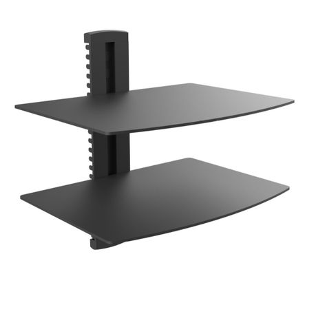 Floating Shelves Multimedia Wall Shelf TV Rack Wall Mount with Glass Shelf Image
